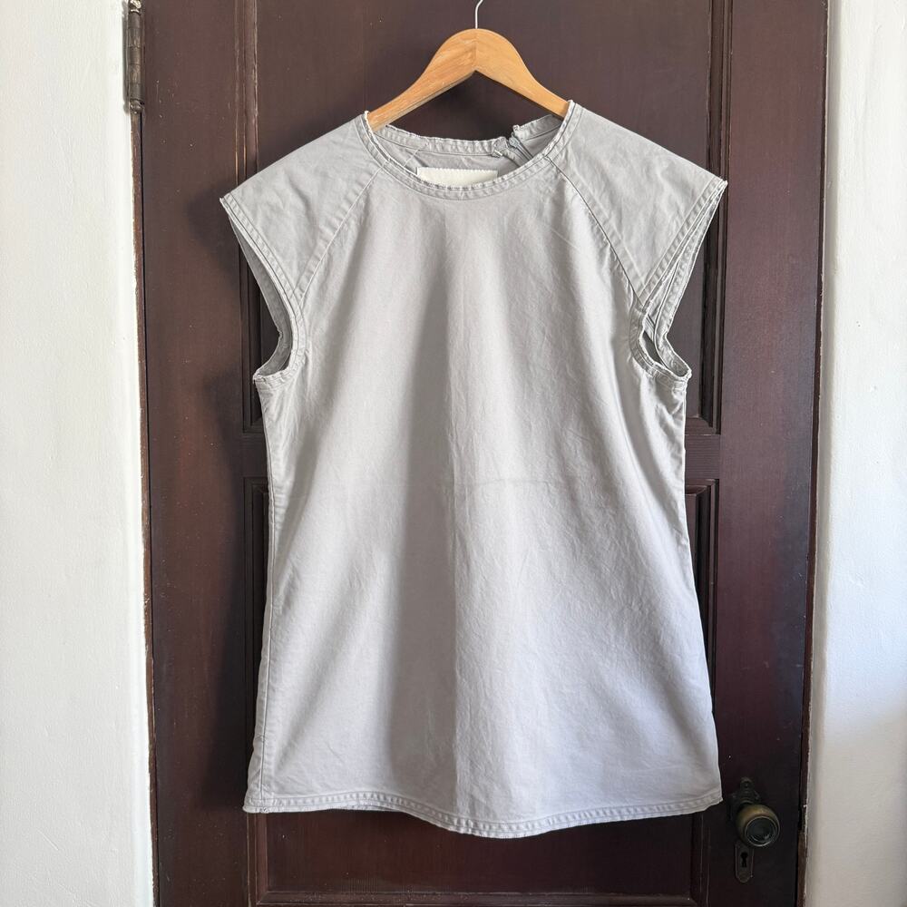 ENTIRE STUDIOS Light Gray Long Tank Cotton Oversized Minimalist Shirt Medium